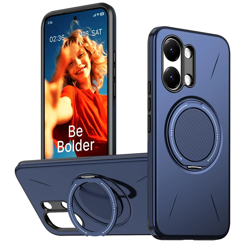 Armor Military Grade Drop-Proof Hard Cover with Metal Ring Stand