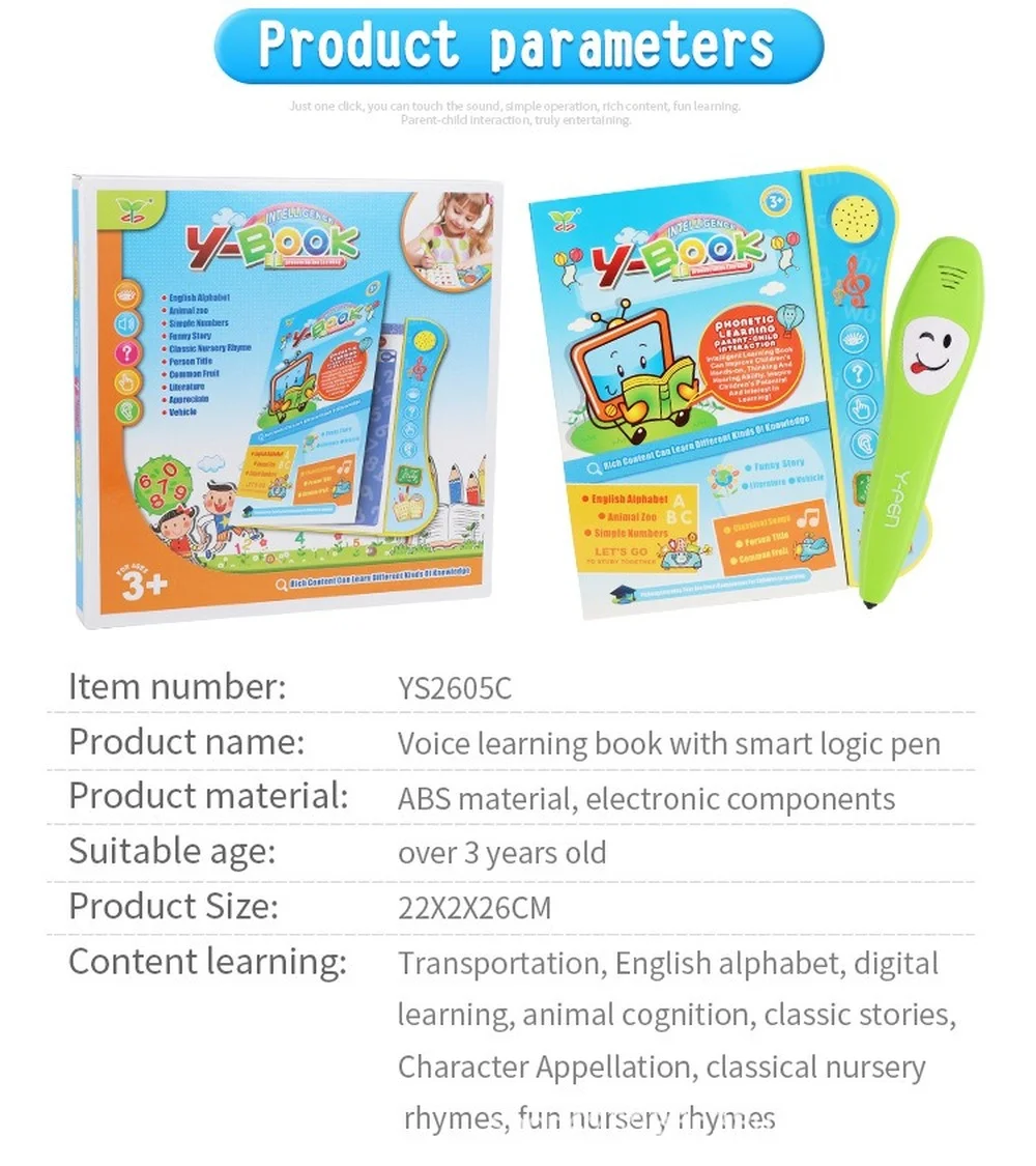 English Language Reading Book Learning E-book for Children Interactive Voice Reading Machine Early Educational Toys Kids Gift 6