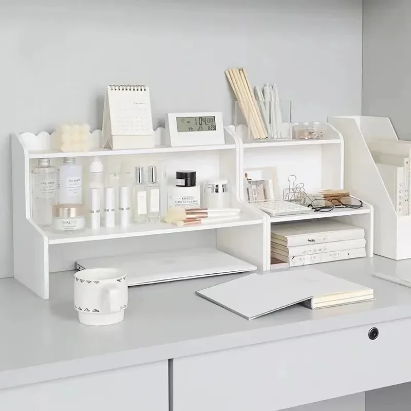 Enhanced Two-Layer Desktop Organizer Shelf for Home and Office Storage