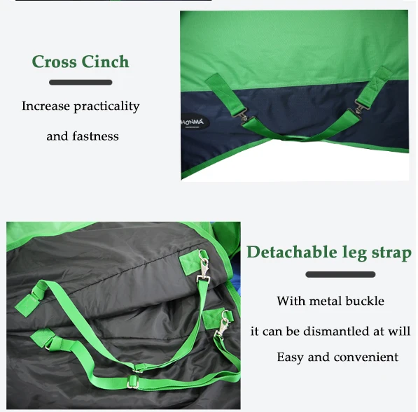High Quality Equestrian 600D Waterproof Breathable Combo Turnout Horse Rug, Horse Racing Supplies Blanket