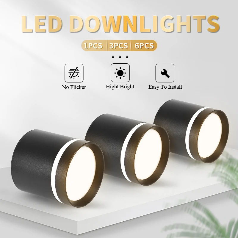 Description Picture 2 of itemSpot LED Downlight 220V LED Spotlight 5W 10W 15W Tricolor Spot Lamp Ceiling Lighting Fixture for Living Room Kitchen Corridor