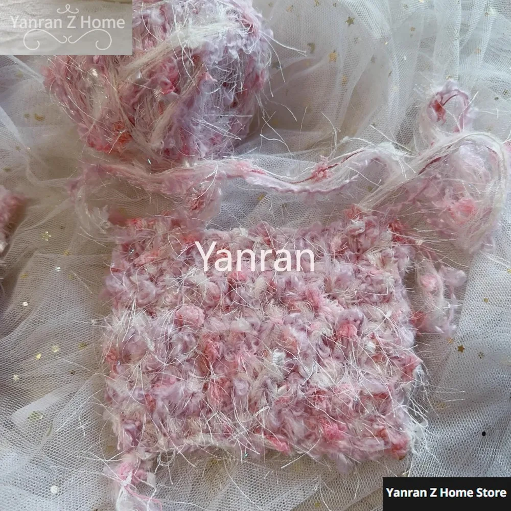 50g/ball Knitting Yarn Tao Zhi Yao Yao Series Hand Mixed Thread Pink Purple Circle Flower Handmade Crochet DIY Woven Bag Yarn 6