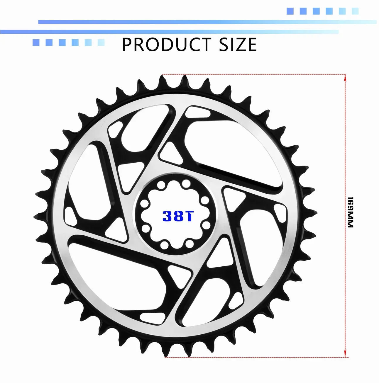 GOLDIX 3mm Offset 8-Loch MTB Kettenblatt CNC Hohl Narrow Wide Kettenrad 36T 38T für SRAM 8-Loch Kurbel 7075 Aluminium – Detail 8