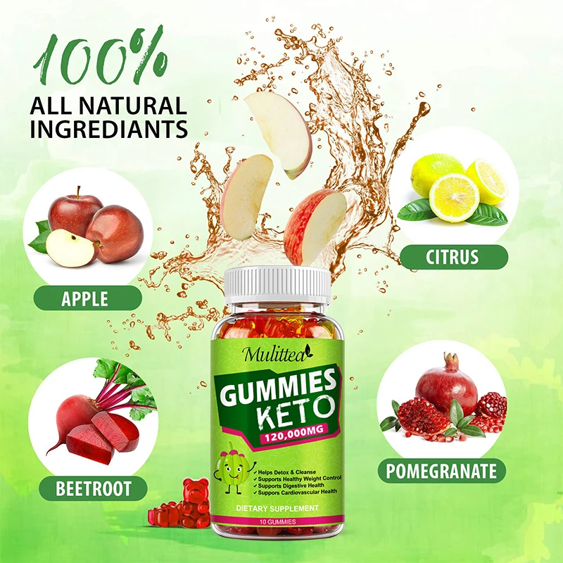 

Mulittea Keto Gummies Apple Cider Vinegar Delicious Gummy bears For Fat Burner Bear Ketogenic Diet Weight Management For Gym