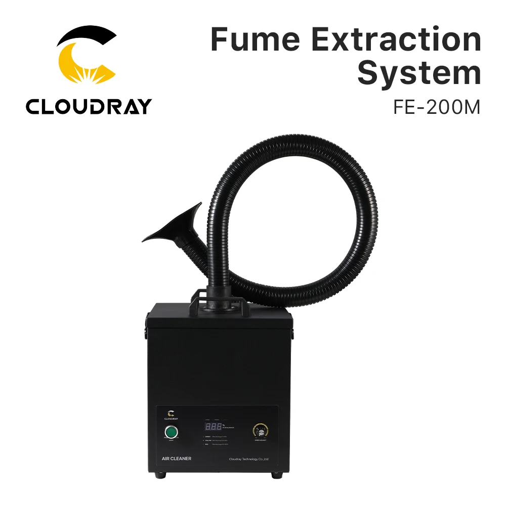 Cloudray Fume Extraction System FE200M 200m³/h Smoke Purifier 99.9 Efficiency Laser Smoke