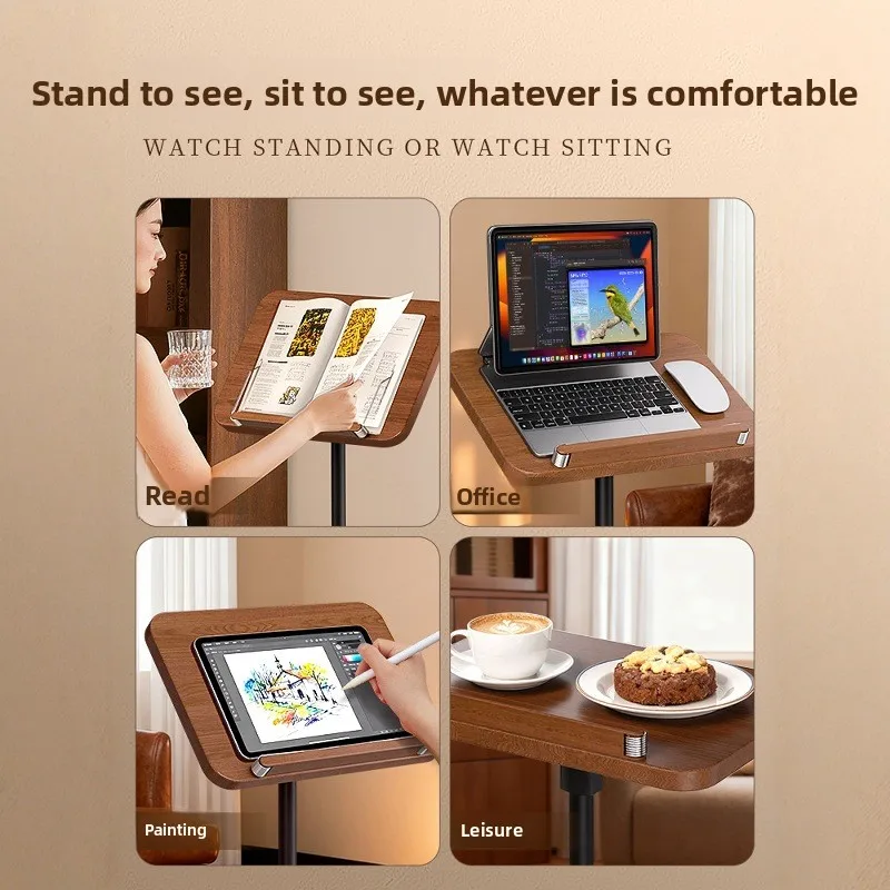 다기능 천장까지 닿는 독서 책장 읽기 연습용 원목 독서대 책장 책꽂이 개폐식 뮤지