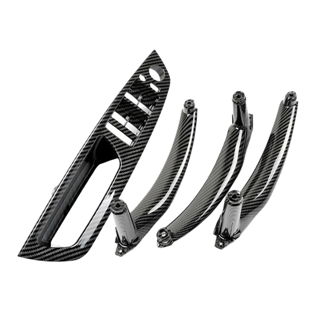 4Pcs Car Interior Window Lift Switch Panel Maniglia Della Porta Pull Cover Trim For-Bmw E70 E71 E72 X5 X6 2007-2014 Fibra Di Carbonio