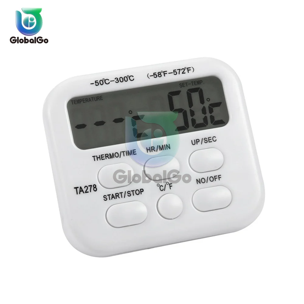 TA278 Digital Kitchen Thermometer Stainless Steel Probe Wireless Meat Thermometer Alarm Timer for Home Cooking Kitchen Barbecue 2