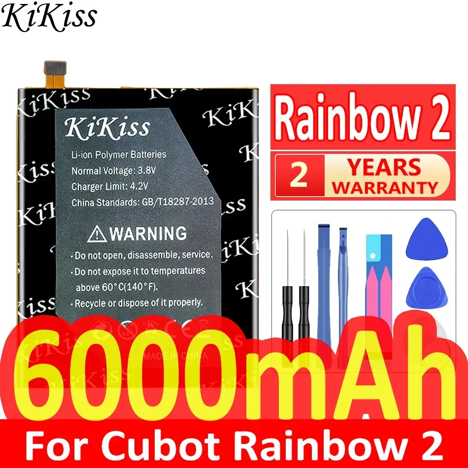 

Мощная батарея 6000 мАч KiKiss Rainbow 2 для Cubot Rainbow2 мобильный телефон