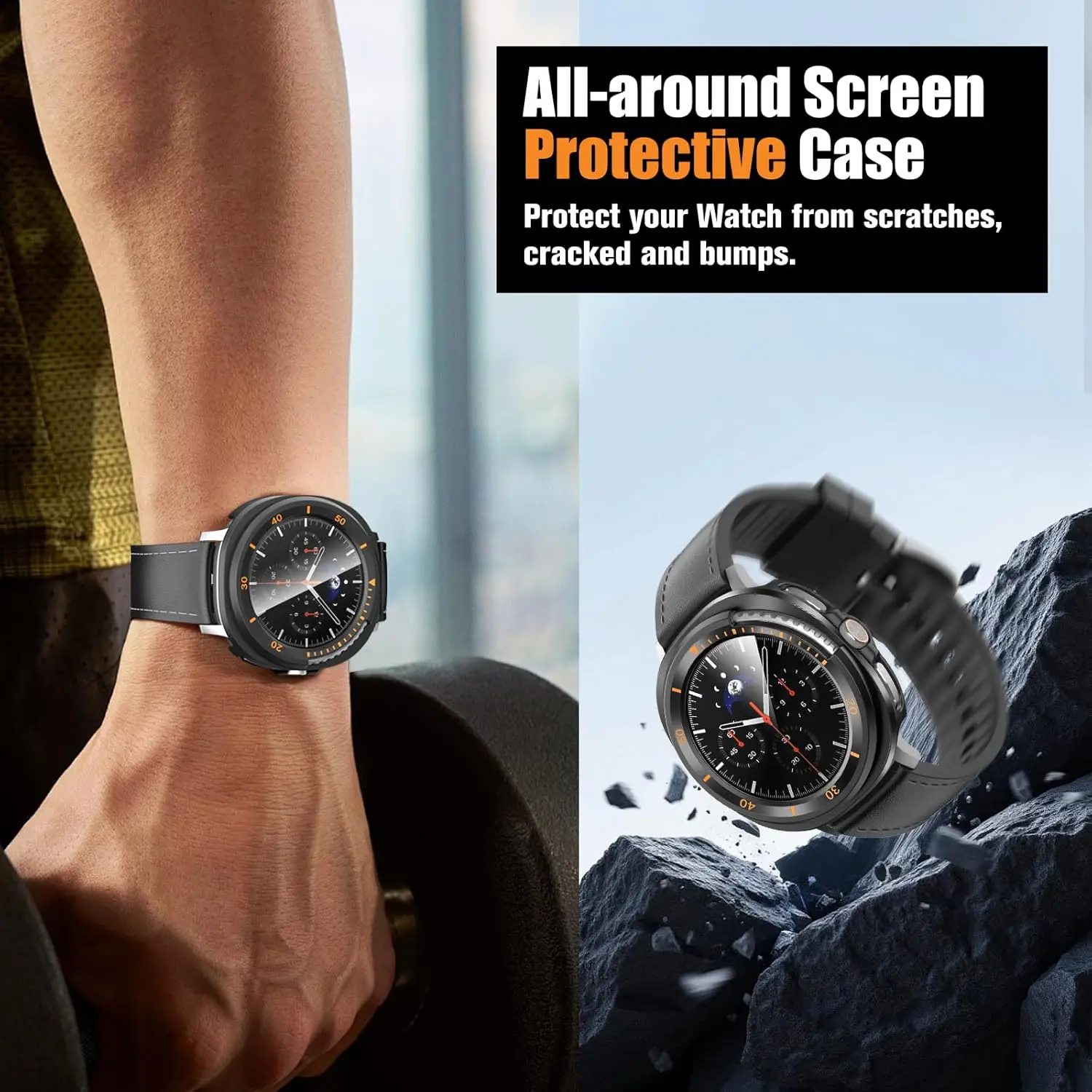 for Samsung Galaxy Watch 8 Classic 46mm Screen Protector Case Anti-Scratch Protective Cover for Galaxy Watch8 Classic Hard Shell