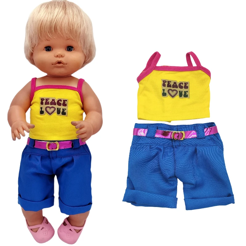 Für 40 cm große Nenuco-Puppenkleidung, 17 Zoll Babypuppenkleidung, blaues Blumenkleid, Spielzeugkleidung – Detail 28