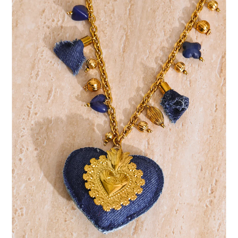 Yhpup Heart Pendant Charm Necklace Women