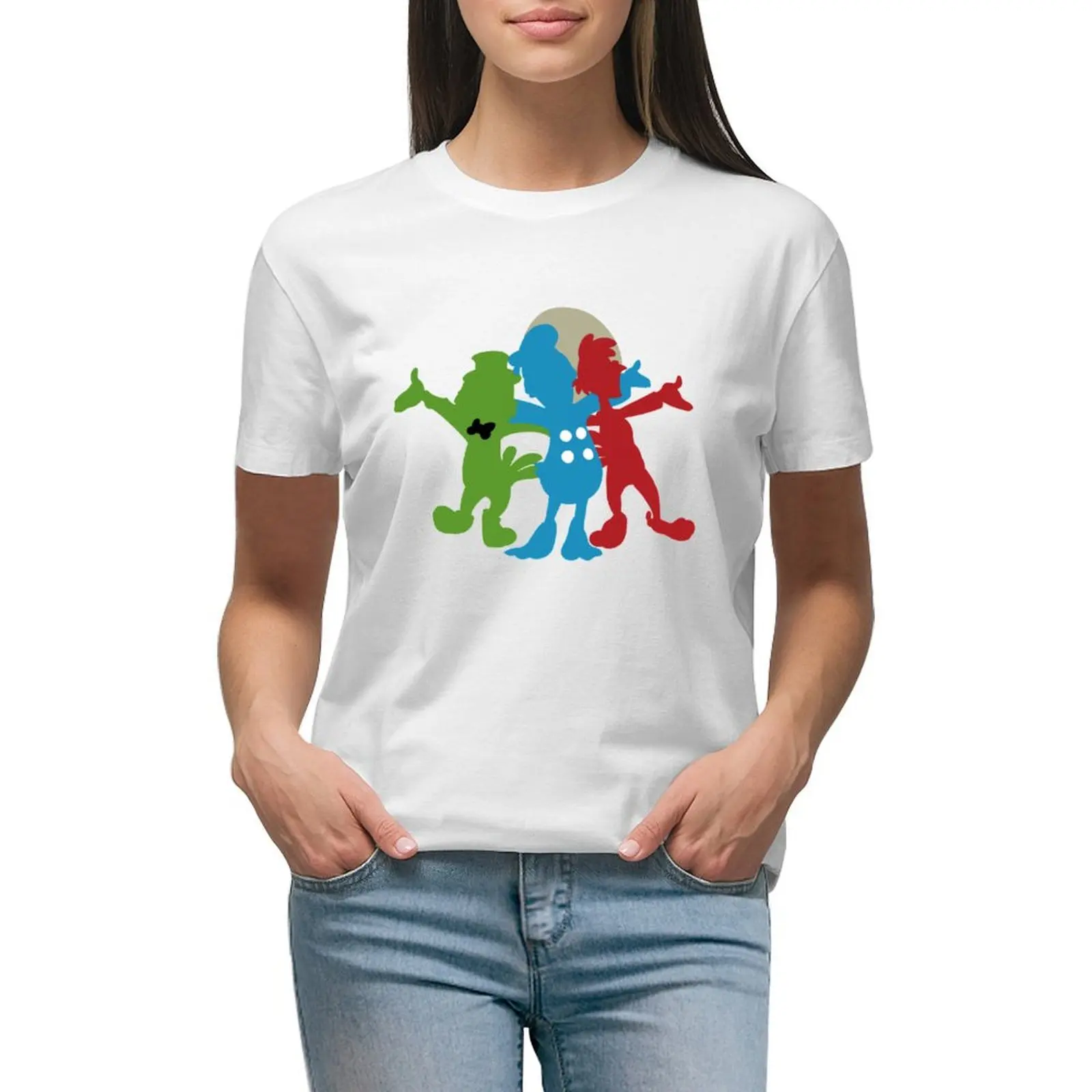 

The Three Caballeros Color Shadow T-shirt Short sleeve tee summer tops tees cropped t shirts for Women