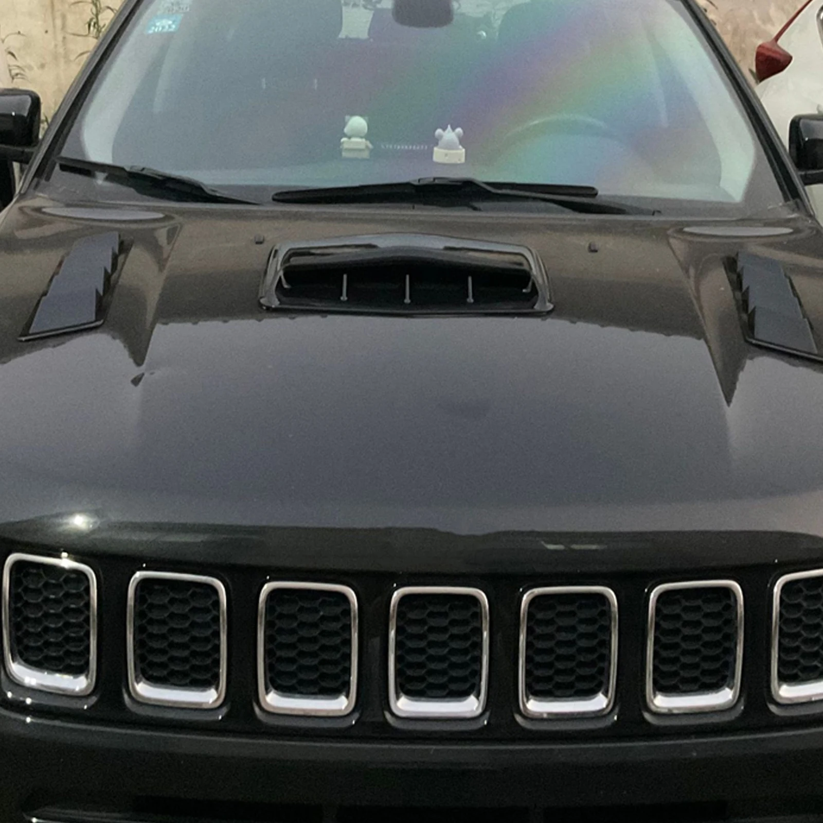 Universal Carbon Fiber Car Air Flow Intake Hood Scoop Bonnet Vent Cover Decorative Sticker hood scoop stickers hood scoop car body trim accessories