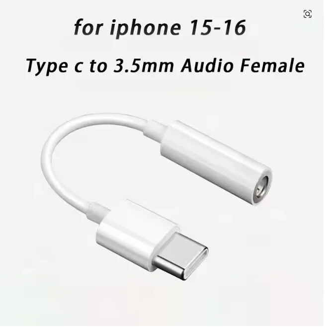 iPhone 15 16 11 12 13 14 Pro Max 12Mini XSXR X 8 7용 조명 헤드폰 어댑터(3.5mm AUX 오디오 케이블에 대한 조명용)