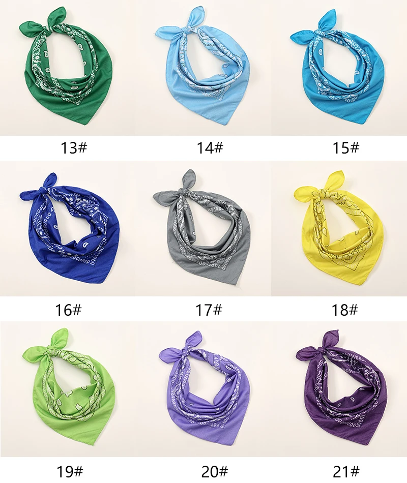 54cm*54cm Fashion Cotton Hip Hop Head Scarf Paisley Square Scarves Headwear Bandanna Hair Band Neck Wrist Wrap Band Accessories 2