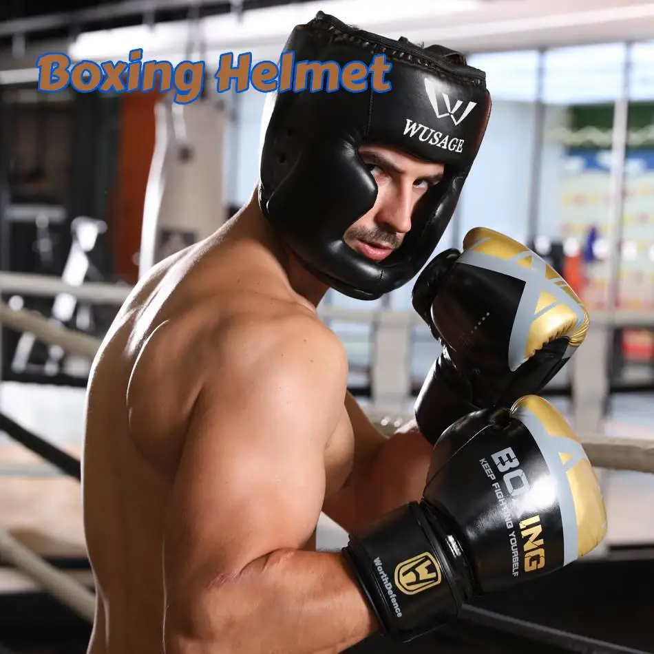 

Boxing Helmet Headgear Protective Gear Training Adults Kids Equipment For Sparring Kick boxing Thai Free Fight MMA