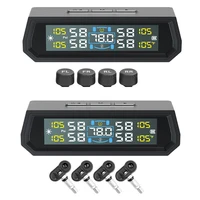 Solar/USB Powered Tire Pressure Monitoring System with 4 Sensors Tire Pressure Monitor System LCD Display for RV Sedan SUV Truck