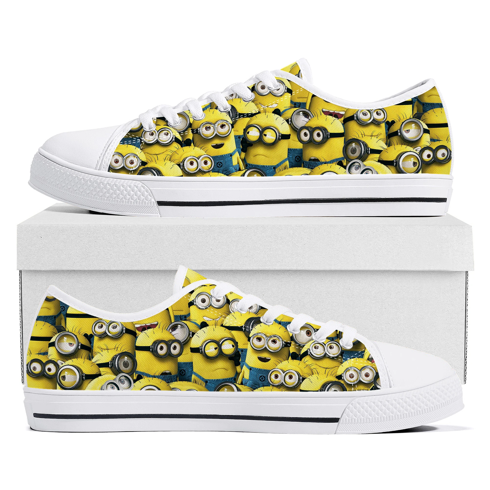 

Kevin Stewart Bob Low Top Sneakers Little Yellow Man Cartoon Womens Mens High Quality Canvas Sneaker Couple Custom Built Shoes