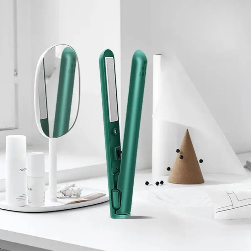 1pcs Portable Mini Curling Straightening Flat Curler Hairdressing Straightener Hair Usb Tool Styling Iron Recharge