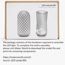 3D Printing DIY Creative Kit with LED Light and Wireless Mouse Charger - Unique Gifts & Hardware Accessories - 1pcs (LED Lamp)