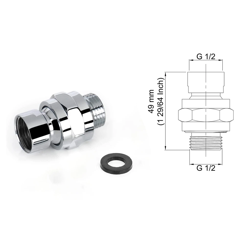 360° Universal Rotating Adapter Rainfall Shower Head Ball Joint Hardware Head Shower Adjustable Angle Swivel Connector Accessory 6