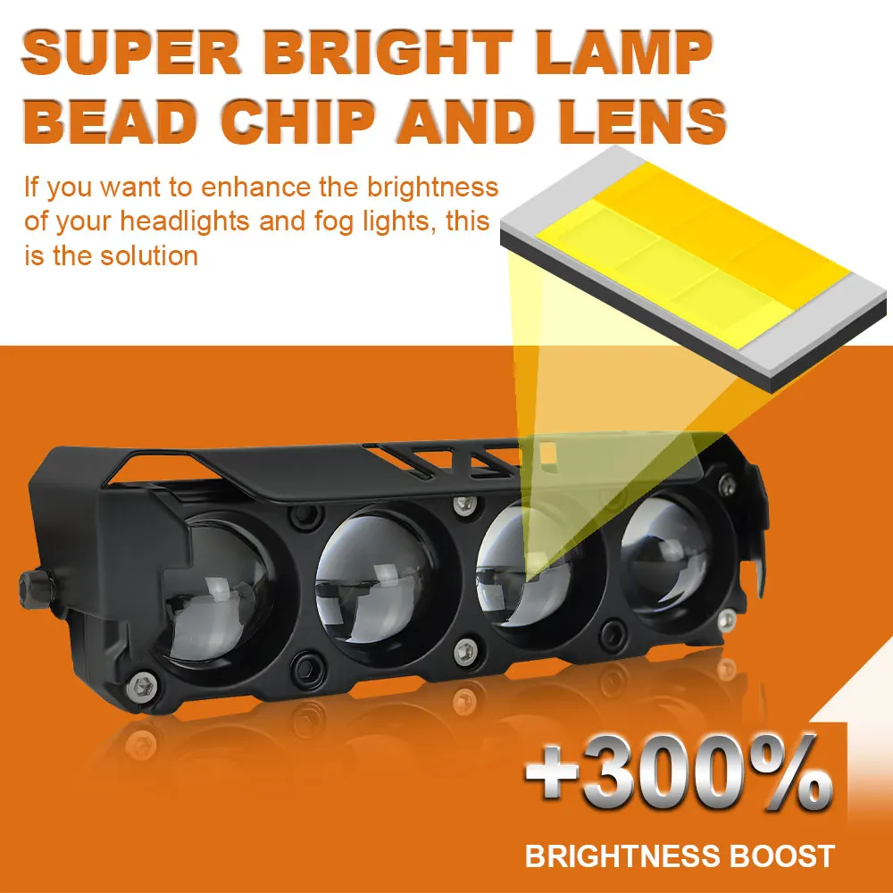 오토바이 LED 스팟 라이트 듀얼 컬러 상/하향등 안개등 자동차 트럭 SUV UTV 12V 24V 미니 렌즈 헤드라이트 주행등