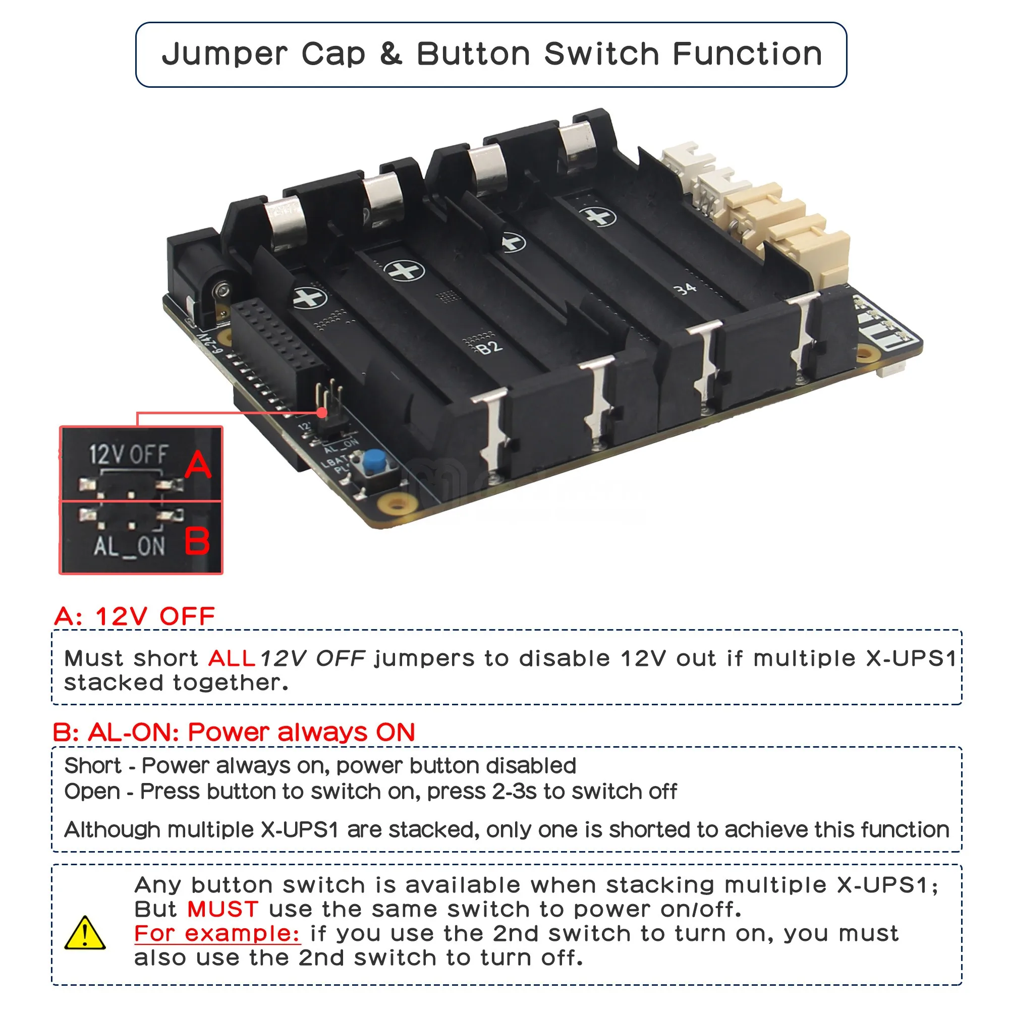 Geekworm X-UPS1 12V/5V ��� ��� ���� ���� ���� UPS �ǵ� SBC ������ ���� 5/Jetson ����/����� ����/��Ŀ ���� ��.
