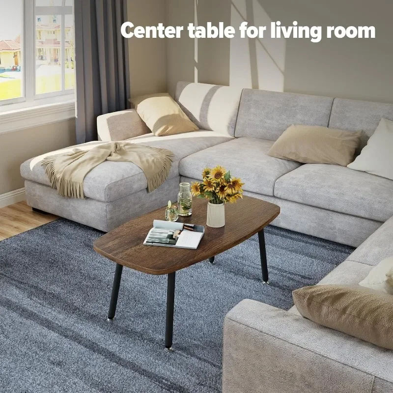 Folding Coffee Table Small Coffee Tables for Living Room Farmhouse Portable Table for Small No Assembly 39.3 * 19.6 * 17.7IN, 6