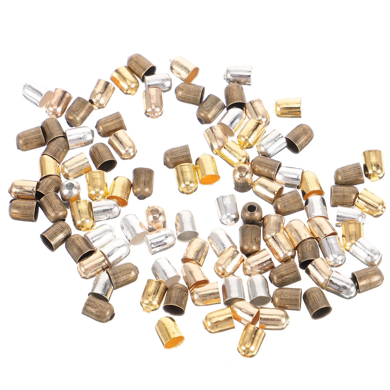 

3 Packs Metal Cord End Cap Loop Clasp Crimp Beads for DIY Crafts Tassel Necklace Bracelet Kumihimo Jewelry Making Supplies