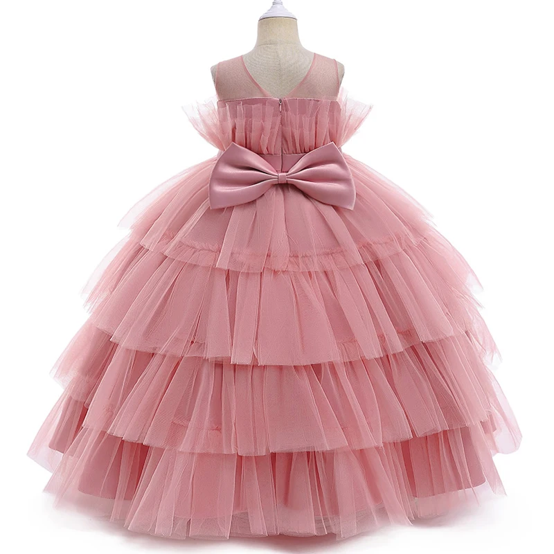Summer White Bridesmaid Girl Party Dress Wedding Dress Kids Dresses For Girls Children Costumes Princess 10 12 Years