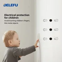 DELEFU Black Tempered Glass Italy USB TypeC Fast Charging Wall Socket Schuko Tuya Wifi Smart Switch Sat TV Tel Doorbell Chile - Image 4