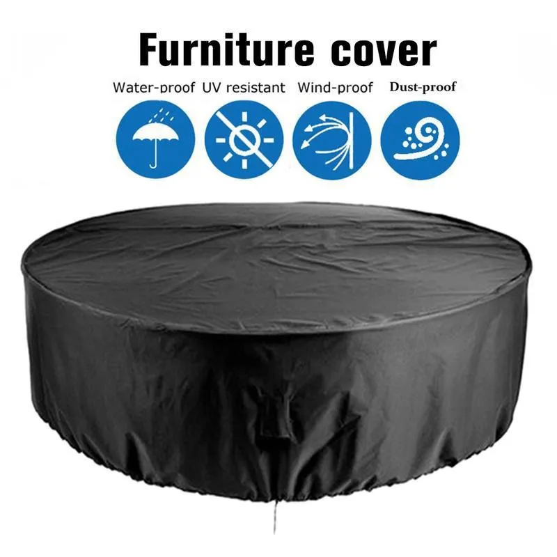 

Outdoor Garden Furniture Cover Round Table Chair Set Waterproof Oxford Wicker Sofa Protection Patio Rain Snow Dustproof Covers