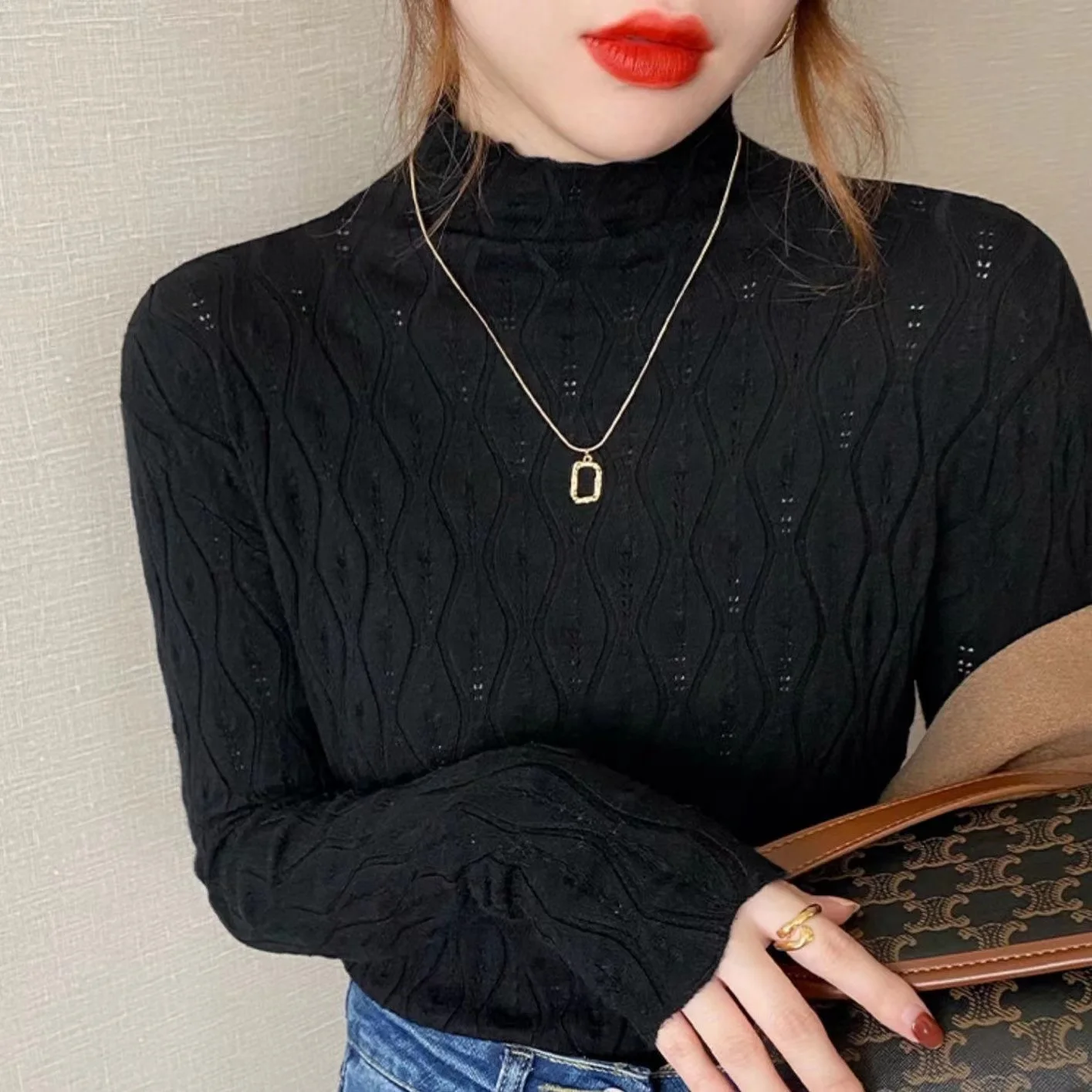 New Faux Cashmere Turtleneck Women Sweaters Autumn Winter Warm Pullover Slim Tops Knitted Sweater Jumper Soft Pull Female