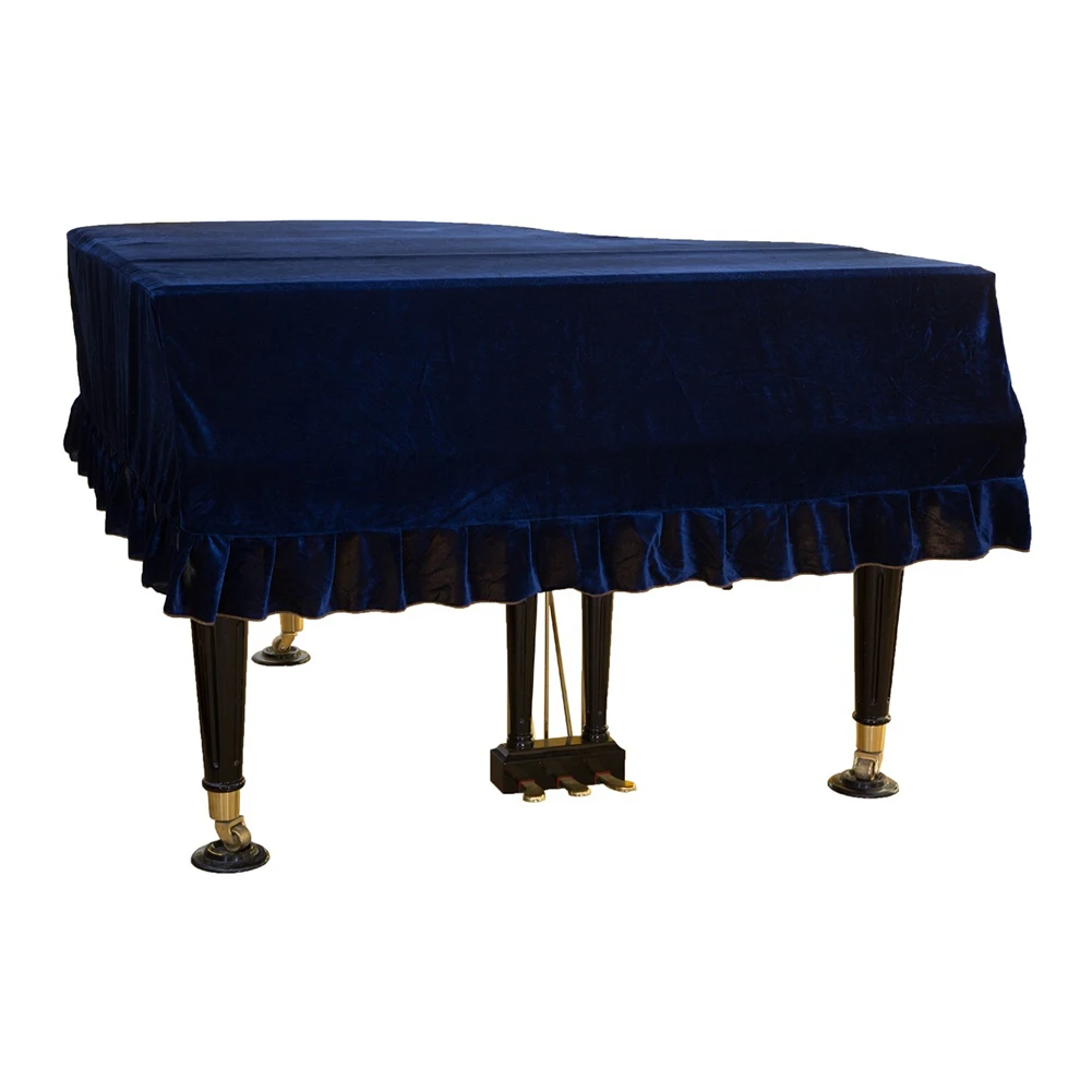 Gold Velvet Soft Bordered Triangle Piano Cover Home Washable Decoration Beautiful Dustproof Piano Protector Case piano keyboard cover piano keyboard covers