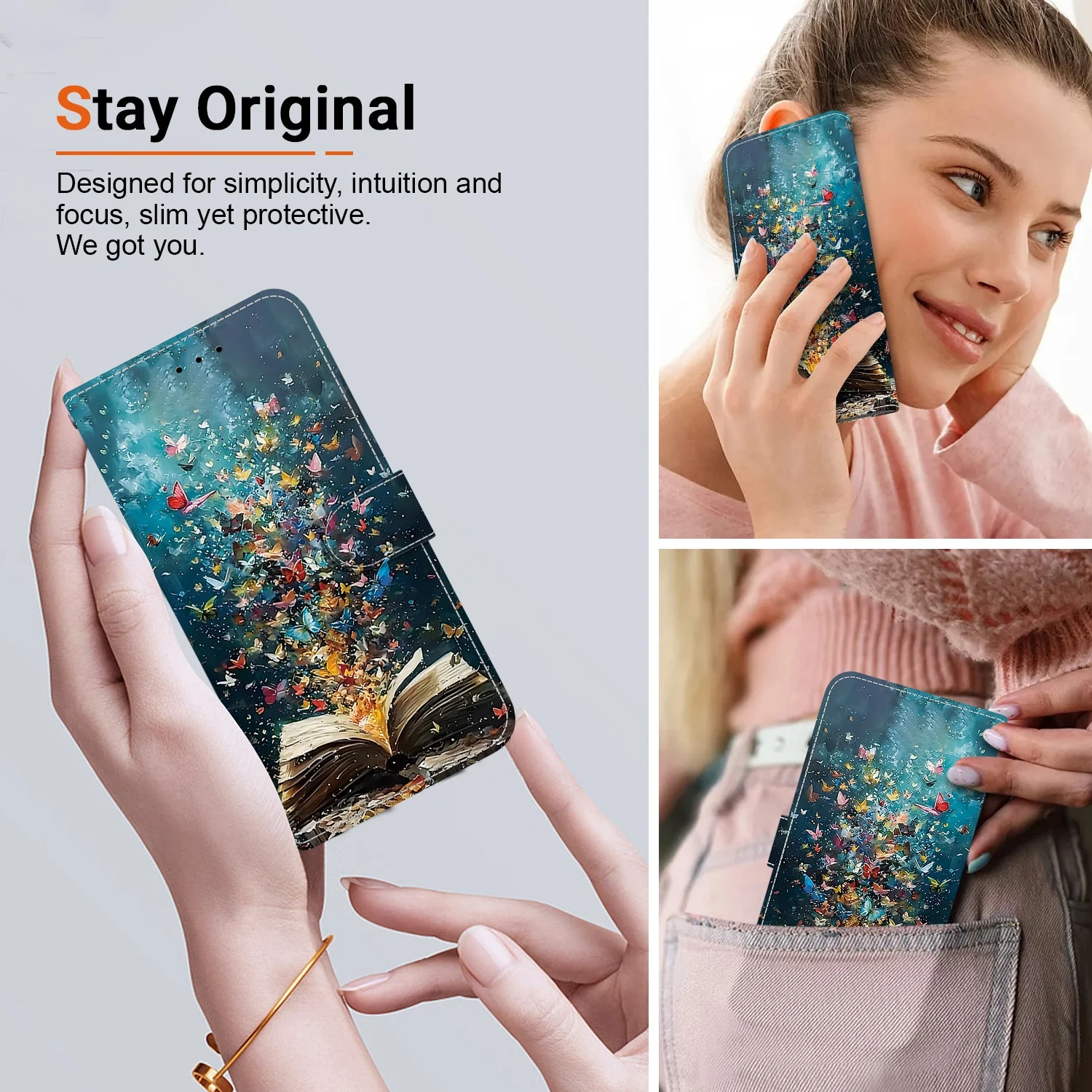 Leather Wallet Phone Case with Card Slots