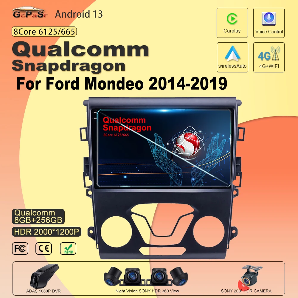 

Android 13 For Ford Mondeo 2014-2019 Car Radio Player Multimedia Player Car GPS Navigation High-performance CPU QLED ScreenWIFI