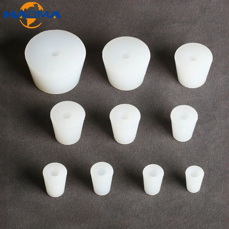 Conical Silicone Stopper With Hole/Solid Airlock Valve Silicone Plug Fermenter Cover Test Tube Tapered Brew Wine Bottle Stoppers