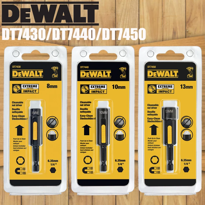 DEWALT DT7430/DT7440/DT7450 ซ็อกเก็ตประแจแม่เหล็ก 8 มม./10 มม./13 มม.ทําความสะอาดหกเหลี่ยมอ่อนนุช DRIVER 1/4 "เครื่องมืออุปกรณ์เสริม 1