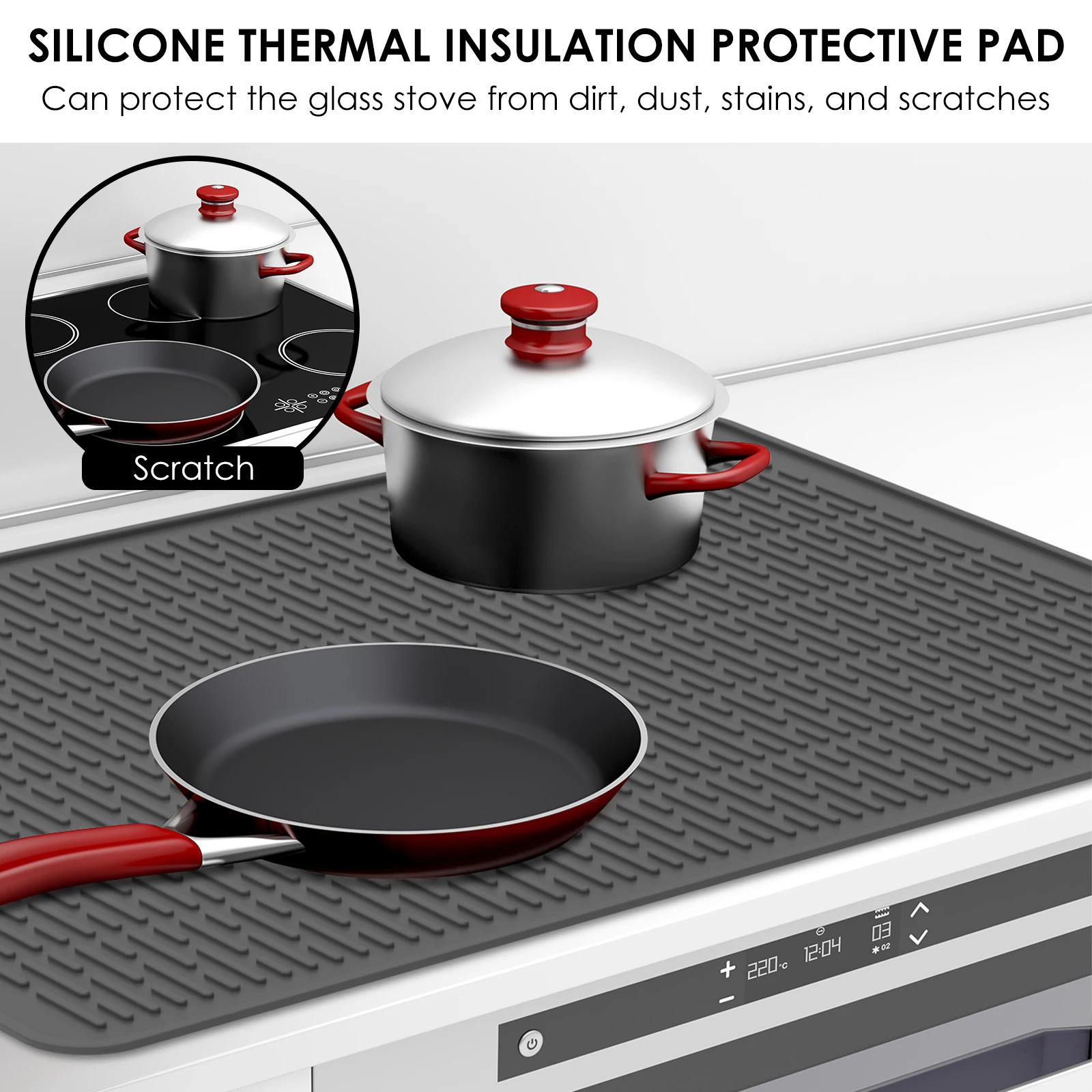 Silicone Stove Top Covers Heat Resistant Glass Cooktop Protector Reusable Stove Top Pad For Electric Countertop Table gas stove protection pad cookware protection pad
