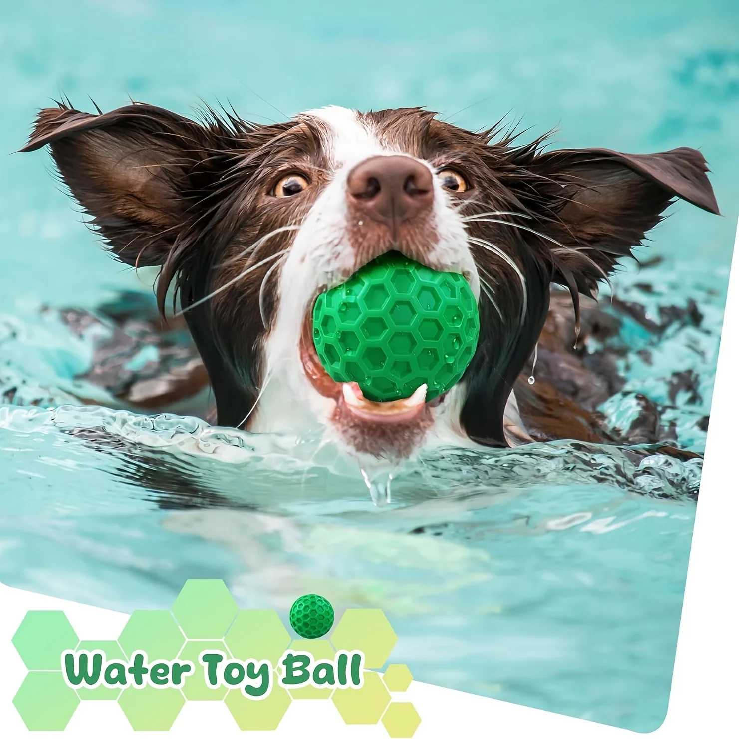 Robustes Naturkautschuk Hundekau-Spielzeug Unzerstörbarer Quietschball für Starke Kauer mit Rindfleischgeschmack Sechseckiges Design für Zahngesundheit – Detail 5