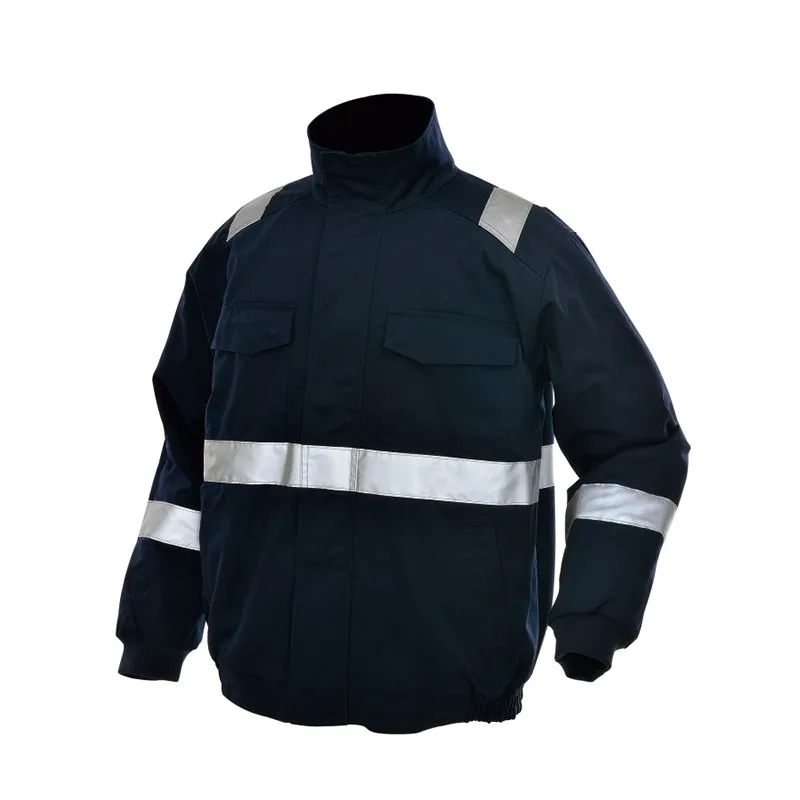 Navy Men's Work Wear Winter Jacket With 3M Reflective Stripes Cold Protection Winter Jacket Thickened Winter Coats for Men