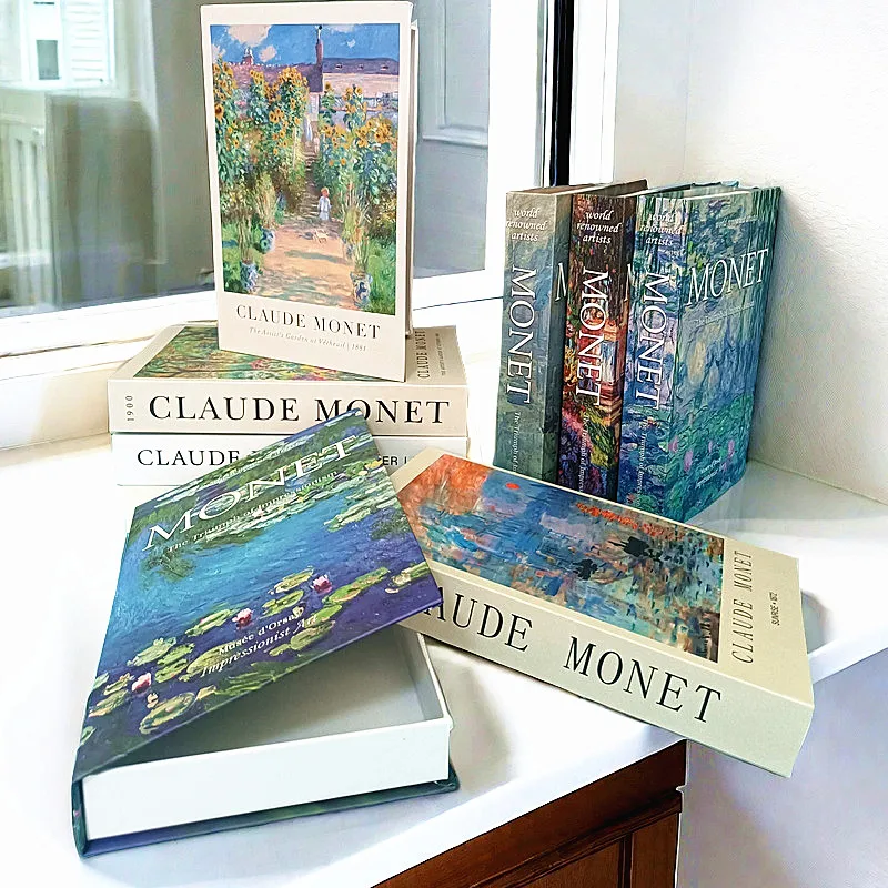 

Поддельные книги Van Gogh Monet для фотостудии, абстрактный журнальный столик, книжки, дизайнерский ящик для хранения, декор для клуба и дома