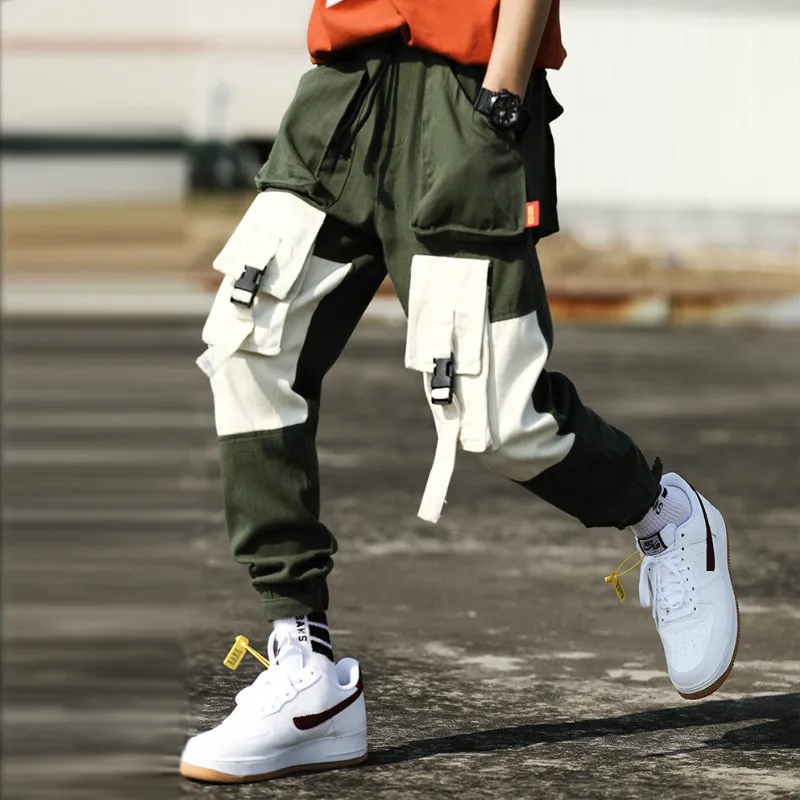 

Cargo Pants Men Hip Hop Pants Streetwear Men Loose Baggy Pants Cotton Pantalon Cargo Homme Street Fashion Youth Pocket Black