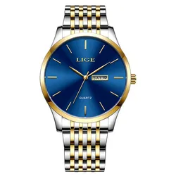 Elegant Women's Waterproof Diamond - Accented Bracelet Watch - Fashion Business Luminous Quartz Chronograph (Rose gold blue)