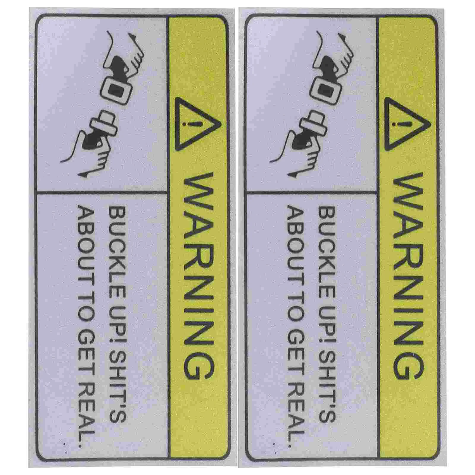 

2 Pcs Stainless Steel Reflective Warning Buckle Seat Belt Sticker Stickers Pvc Buckle-up