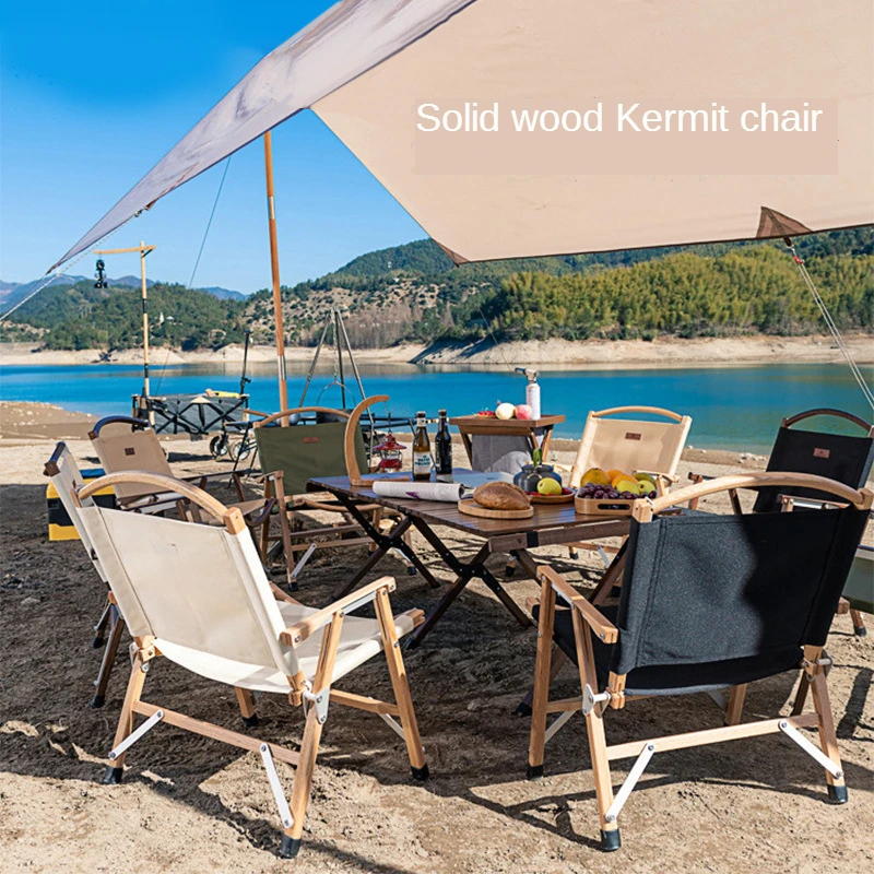 

Outdoor Furniture Wood Folding Chair Camping Portable Fishing Lazy Lounge Oxford Cloth Lengthen Seat Silla Plegable Gaming Chair