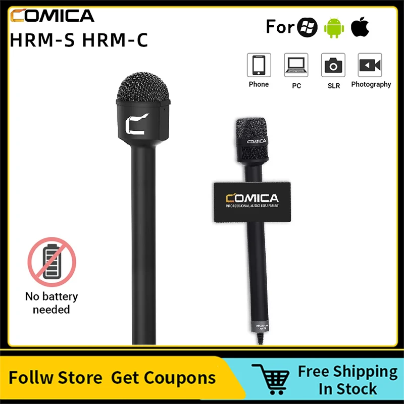

Comica HRM-S HRM-C Professional Interview Microphone For iPhone Android Smartphone Dslr Camera, Handheld Mic For Speech/Karaoke