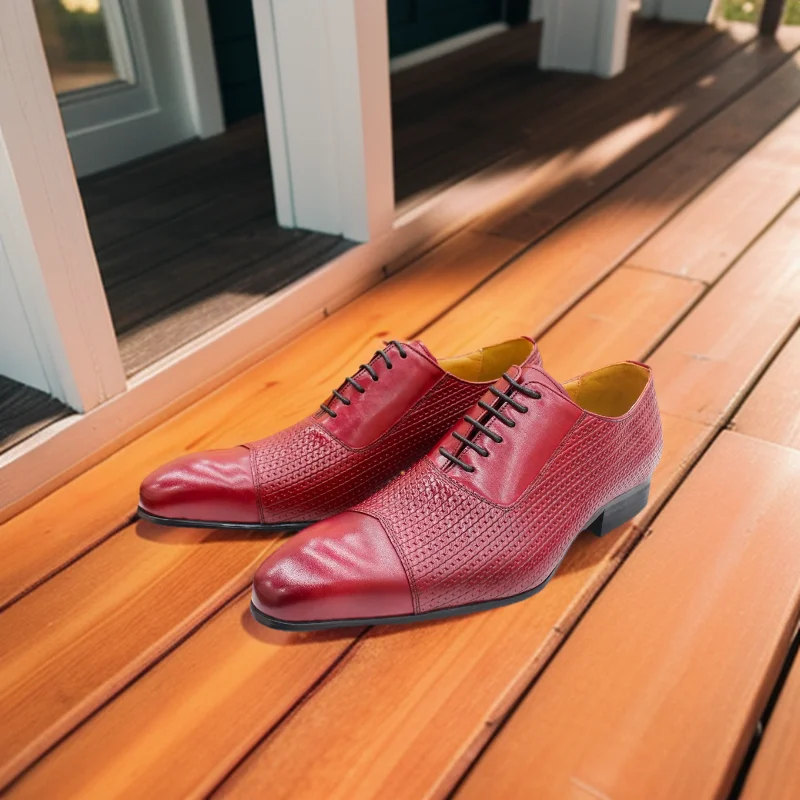 Luxuriöse Herren-Oxford-Schuhe aus echtem Leder, handgefertigt, für Büro, Hochzeit, Mesh, spitze Zehen, Schnür-Oxford-Schuhe, formelle Herrenschuhe – Detail 8