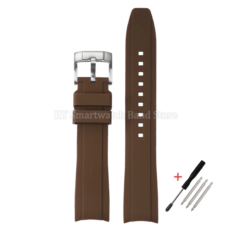 Waterproof Silicone Sport Watch Strap with Curved Ends - 20mm or 22mm